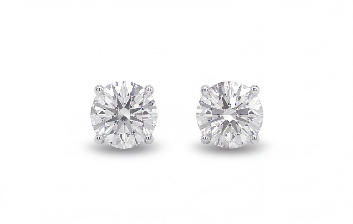 10kt White Gold Natural Diamond Pavé Stud Earrings with Screw Backs — styling look 1