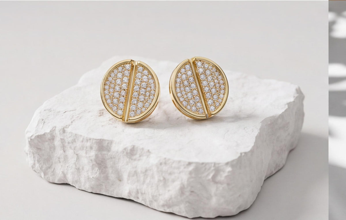 10kt Yellow Gold Natural Diamond Screw Back Stud Earrings — styling look 4