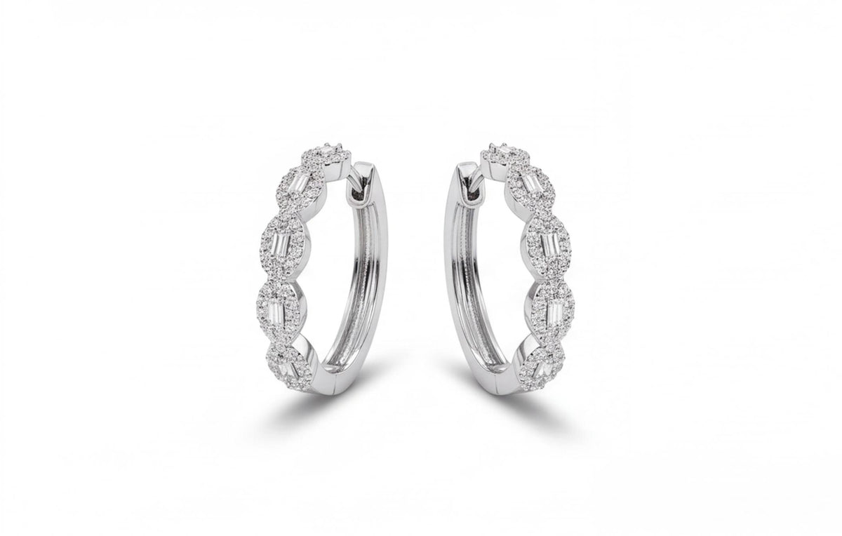10kt White Gold Diamond Huggie Hoop Earrings 0.25ct — styling look 1