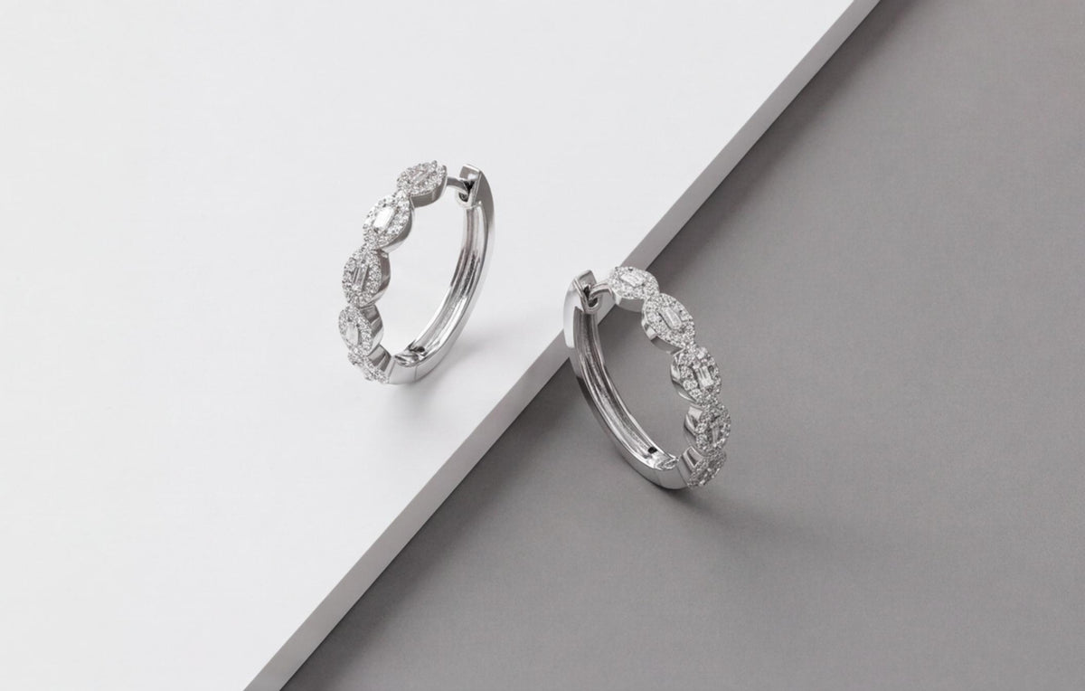 10kt White Gold Diamond Huggie Hoop Earrings 0.25ct — styling look 3