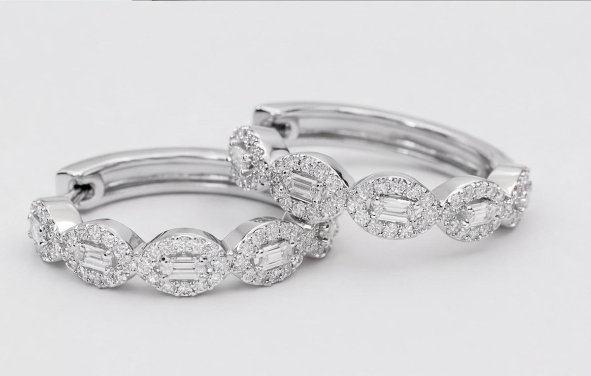 10kt White Gold Diamond Huggie Hoop Earrings 0.25ct — styling look 6