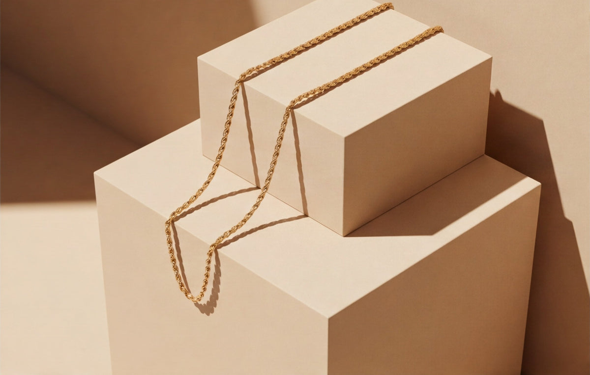 10kt Yellow Gold Italian Rope Chain Necklace for Women — styling look 2