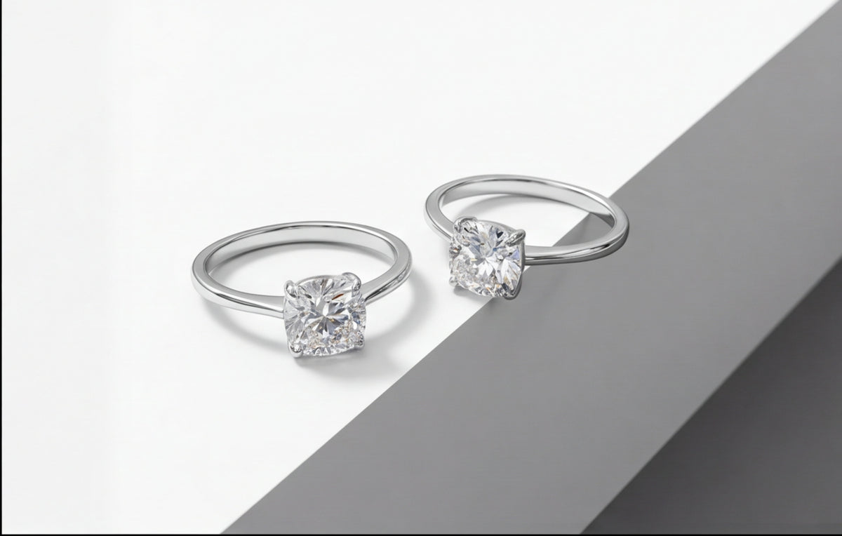 Sterling Silver VVS Moissanite Bypass Ring – Double Band — styling look 3