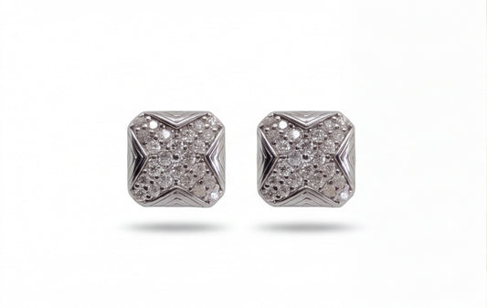 VVS Pave Moissanite Stud Earrings in 925 Sterling Silver — styling look 1