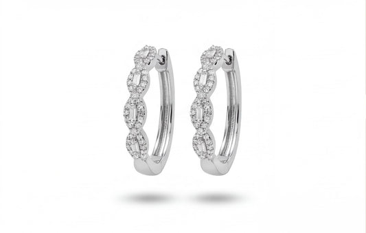 10kt White Gold 0.25ct Natural Diamond Twisted Hoop Earrings — styling look 1