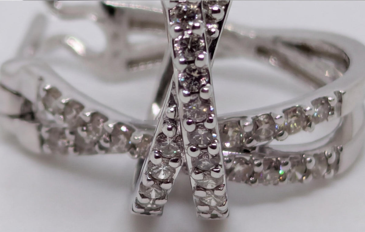 10kt White Gold & Natural Diamond Double Hoop Cross Earrings — styling look 6