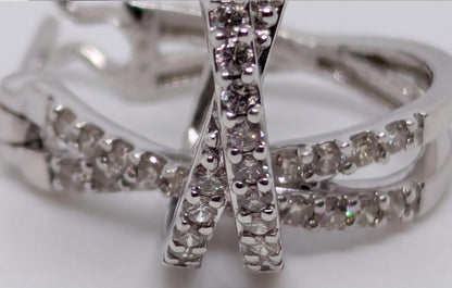 10kt White Gold & Natural Diamond Double Hoop Cross Earrings — styling look 6