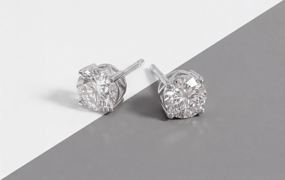 10kt White Gold Natural Diamond Pavé Stud Earrings with Screw Backs — styling look 3
