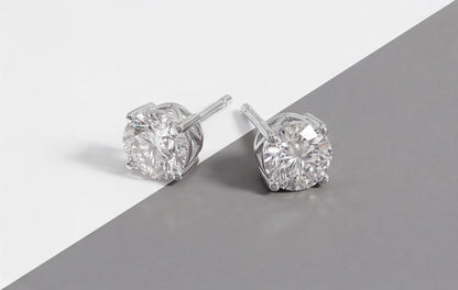 10kt White Gold Natural Diamond Pavé Stud Earrings with Screw Backs — styling look 3