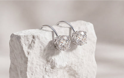 10kt White Gold Natural Diamond Pavé Stud Earrings with Screw Backs — styling look 4