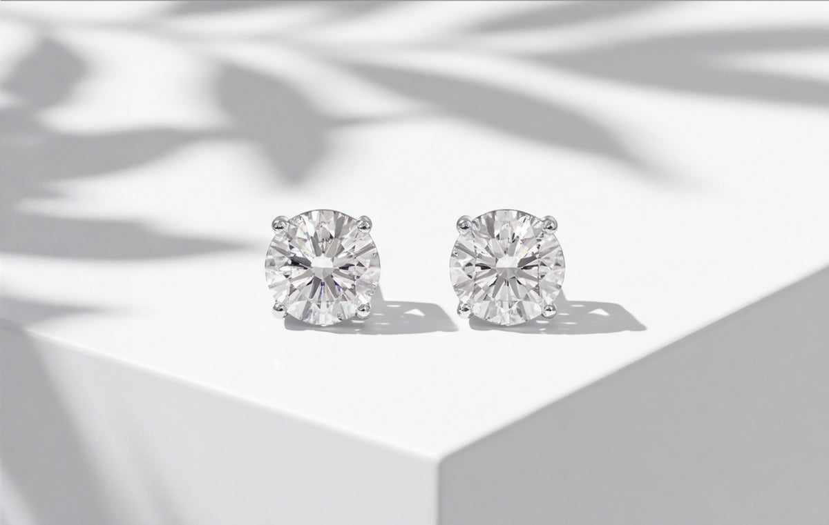 10kt White Gold Natural Diamond Pavé Stud Earrings with Screw Backs — styling look 5