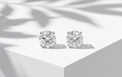 10kt White Gold Natural Diamond Pavé Stud Earrings with Screw Backs — styling look 5