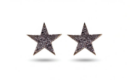 10K Yellow Gold Natural Diamond Pave Star Stud Earrings — styling look 1