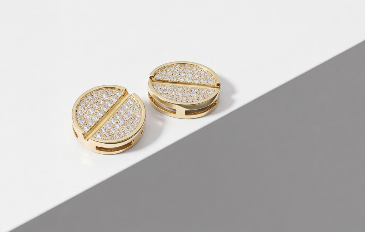 10kt Yellow Gold Natural Diamond Screw Back Stud Earrings — styling look 3