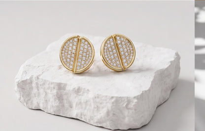10kt Yellow Gold Natural Diamond Screw Back Stud Earrings — styling look 4