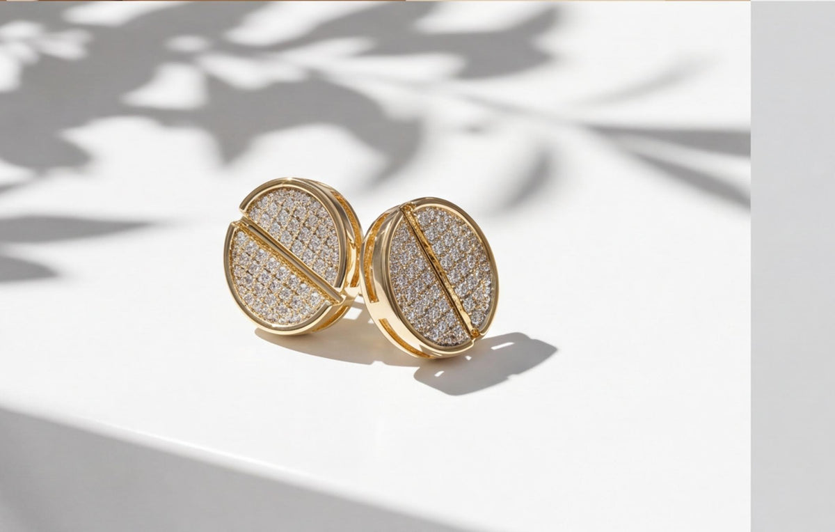 10kt Yellow Gold Natural Diamond Screw Back Stud Earrings — styling look 5
