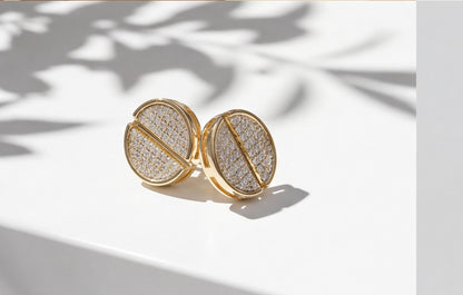 10kt Yellow Gold Natural Diamond Screw Back Stud Earrings — styling look 5