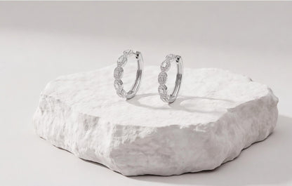 10kt White Gold Diamond Huggie Hoop Earrings 0.25ct — styling look 4