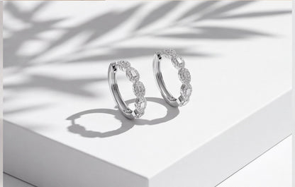 10kt White Gold Diamond Huggie Hoop Earrings 0.25ct — styling look 5