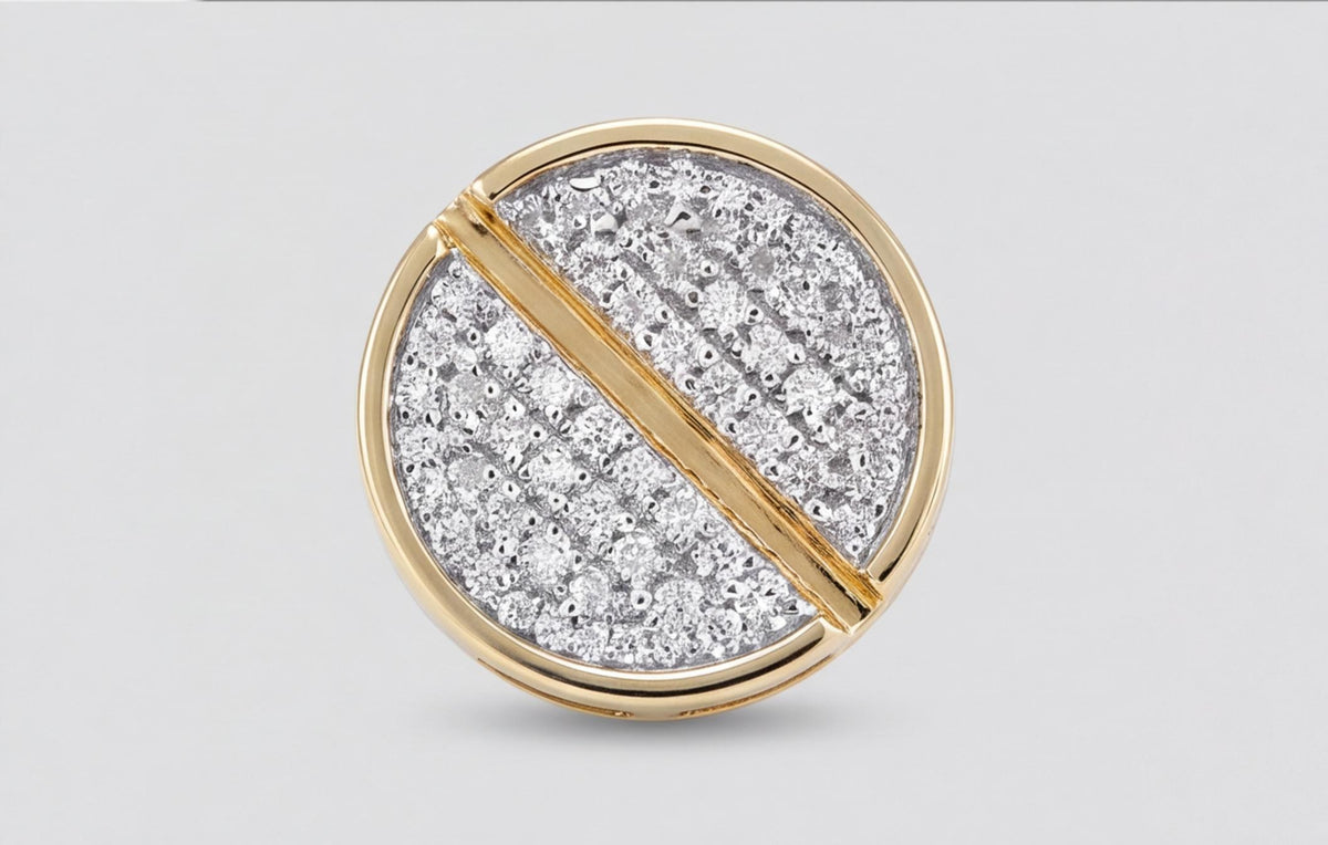 10kt Yellow Gold Natural Diamond Pavé Button Stud Earrings — styling look 6