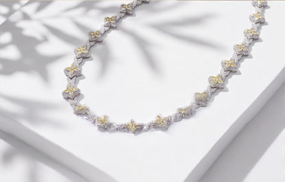 Sterling Silver VVS Moissanite Floral Pavé Link Bracelet — styling look 5