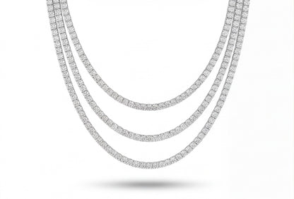 Sterling Silver VVS Moissanite Graduated Tennis Necklace — styling look 1