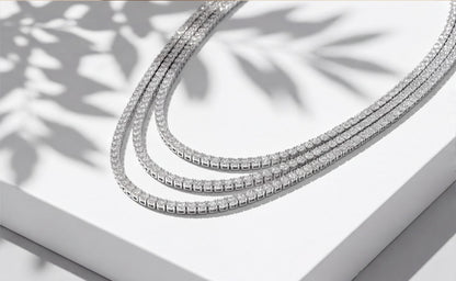 Sterling Silver VVS Moissanite Graduated Tennis Necklace — styling look 5