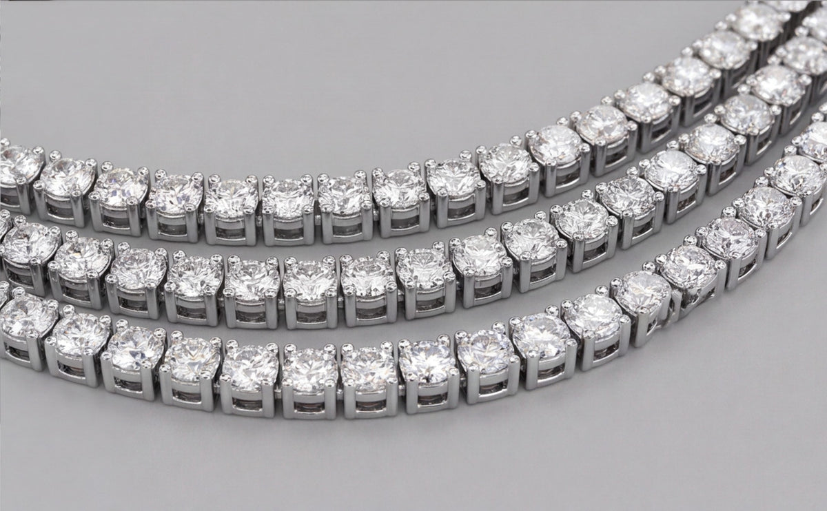 Sterling Silver VVS Moissanite Graduated Tennis Necklace — styling look 6