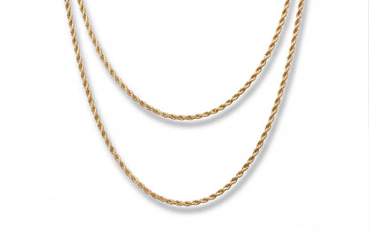 10kt Yellow Gold Italian Rope Chain Necklace for Women — styling look 1