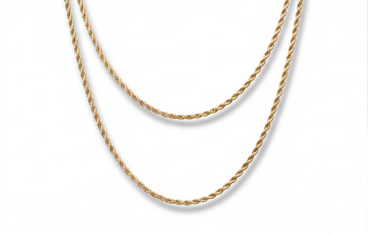 10kt Yellow Gold Italian Rope Chain Necklace for Women — styling look 1