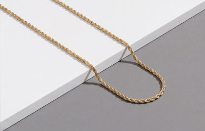 10kt Yellow Gold Italian Rope Chain Necklace for Women — styling look 3