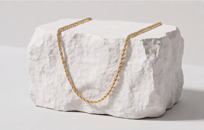 10kt Yellow Gold Italian Rope Chain Necklace for Women — styling look 4