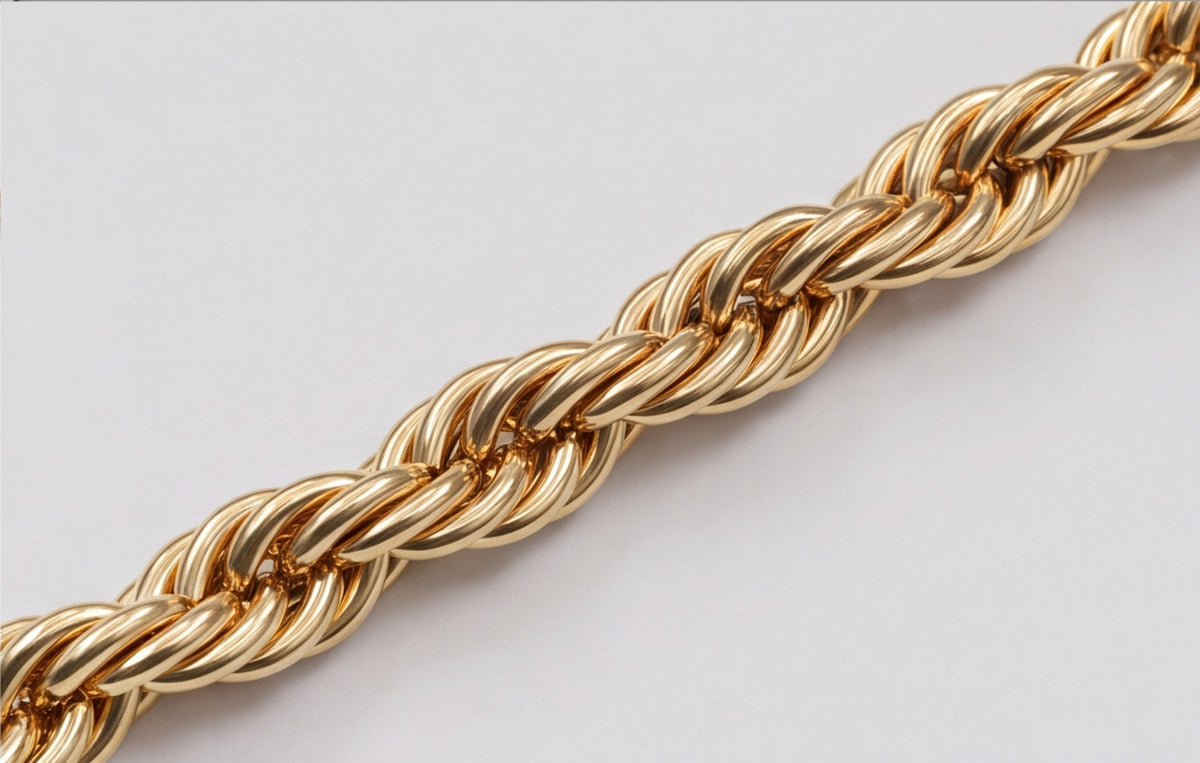 10kt Yellow Gold Italian Rope Chain Necklace for Women — styling look 6