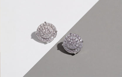 10kt White Gold Natural Diamond Pavé Disc Stud Earrings — styling look 3