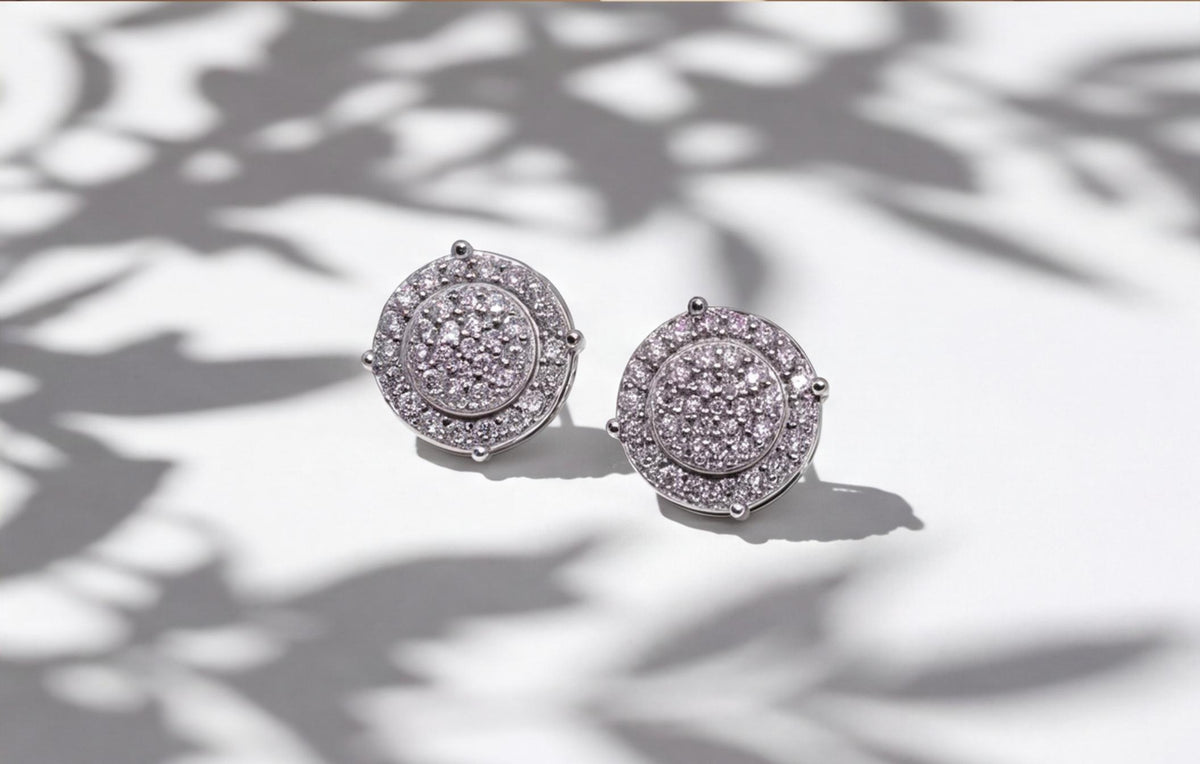 10kt White Gold Natural Diamond Pavé Disc Stud Earrings — styling look 5