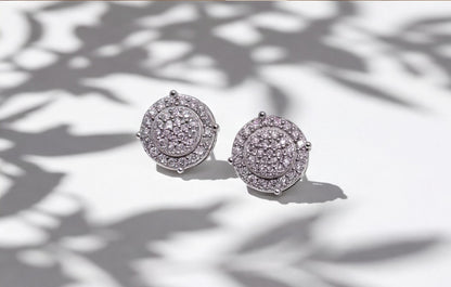 10kt White Gold Natural Diamond Pavé Disc Stud Earrings — styling look 5