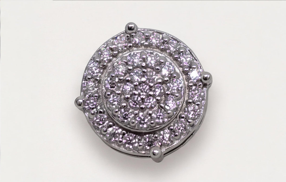 10kt White Gold Natural Diamond Pavé Disc Stud Earrings — styling look 6