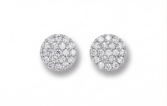 Sterling Silver VVS Moissanite Pavé Cluster Stud Earrings — styling look 1
