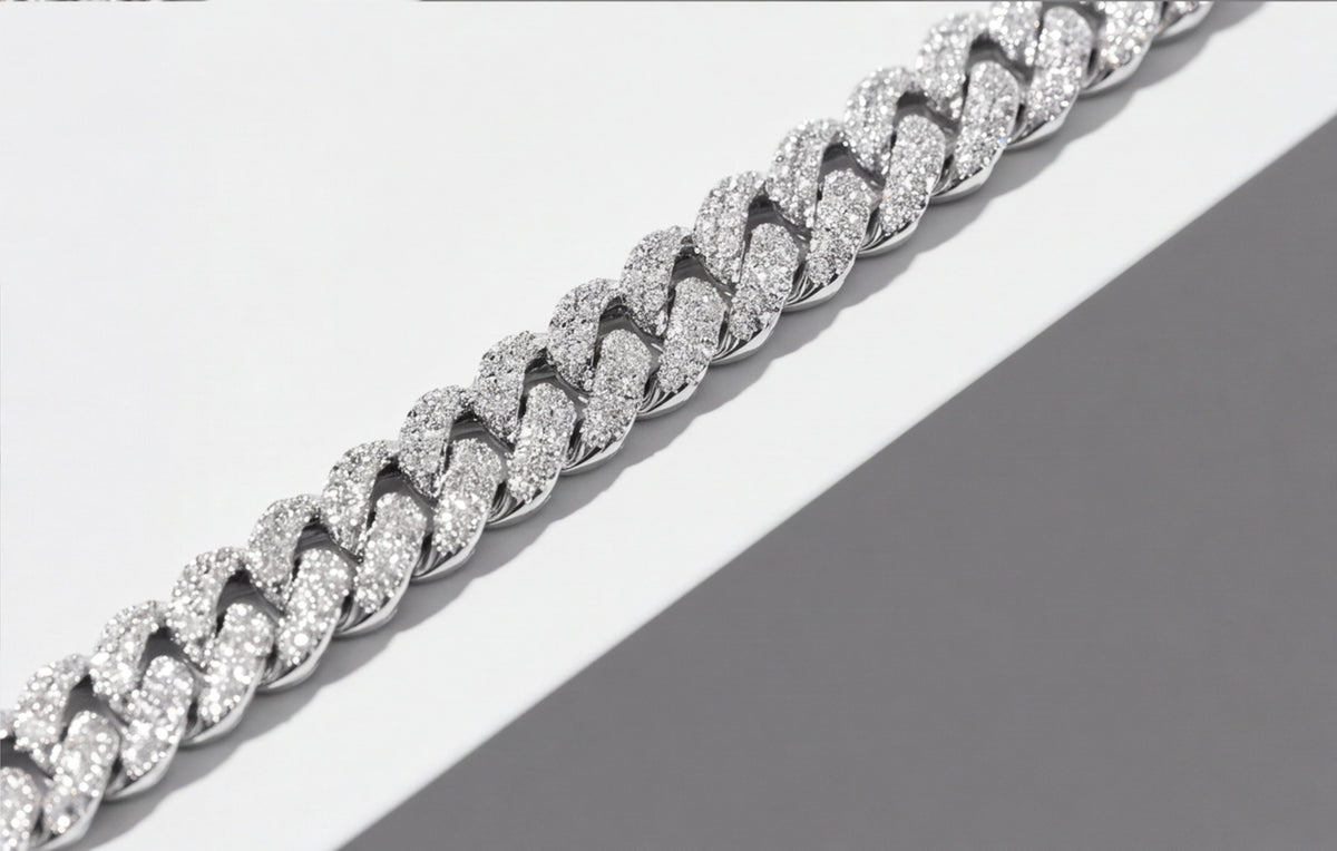 Sterling Silver VVS Moissanite Pavé Cuban Link Bracelet — styling look 6