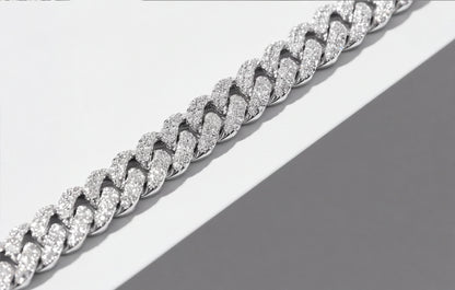 Sterling Silver VVS Moissanite Pavé Cuban Link Bracelet — styling look 6