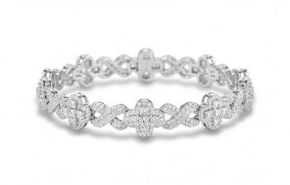 Sterling Silver VVS Moissanite Pavé Bubble Link Bracelet — styling look 1