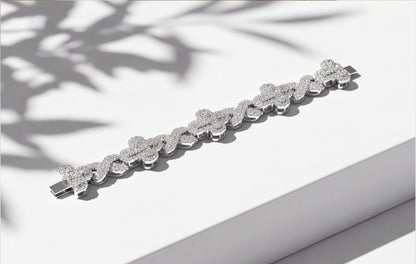 Sterling Silver VVS Moissanite Pavé Bubble Link Bracelet — styling look 5