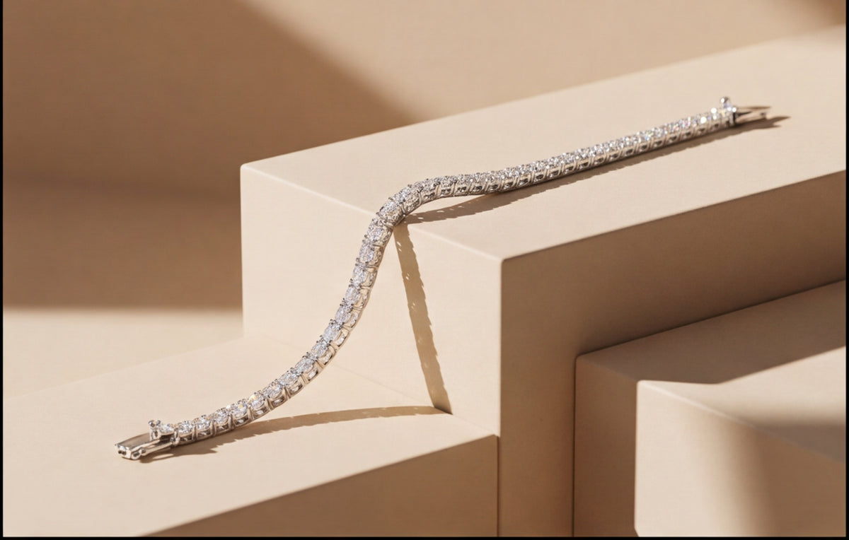 Sterling Silver VVS Moissanite Tennis Bracelet | Sparkling Line — styling look 2