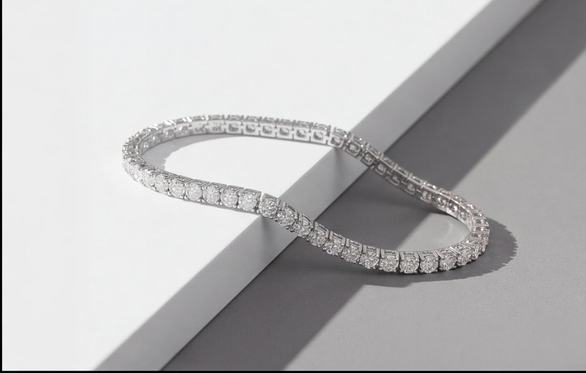 Sterling Silver VVS Moissanite Tennis Bracelet | Sparkling Line — styling look 3