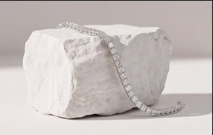 Sterling Silver VVS Moissanite Tennis Bracelet | Sparkling Line — styling look 4