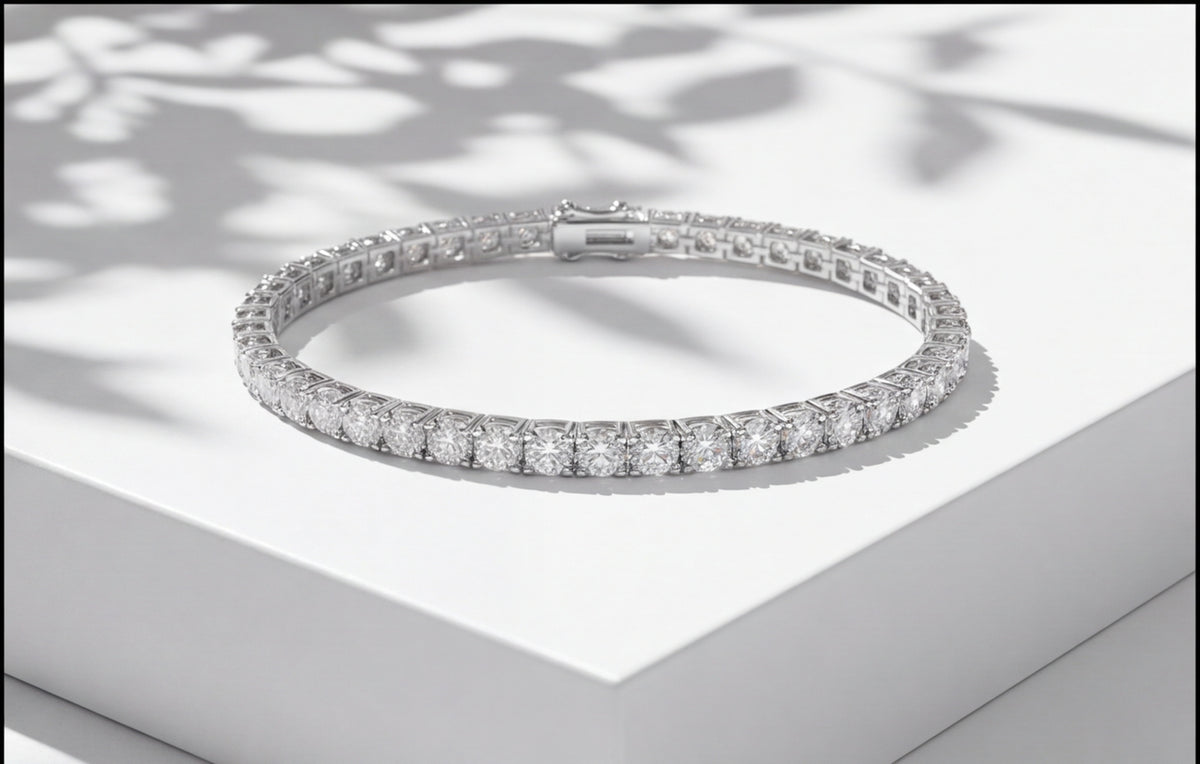 Sterling Silver VVS Moissanite Tennis Bracelet | Sparkling Line — styling look 5