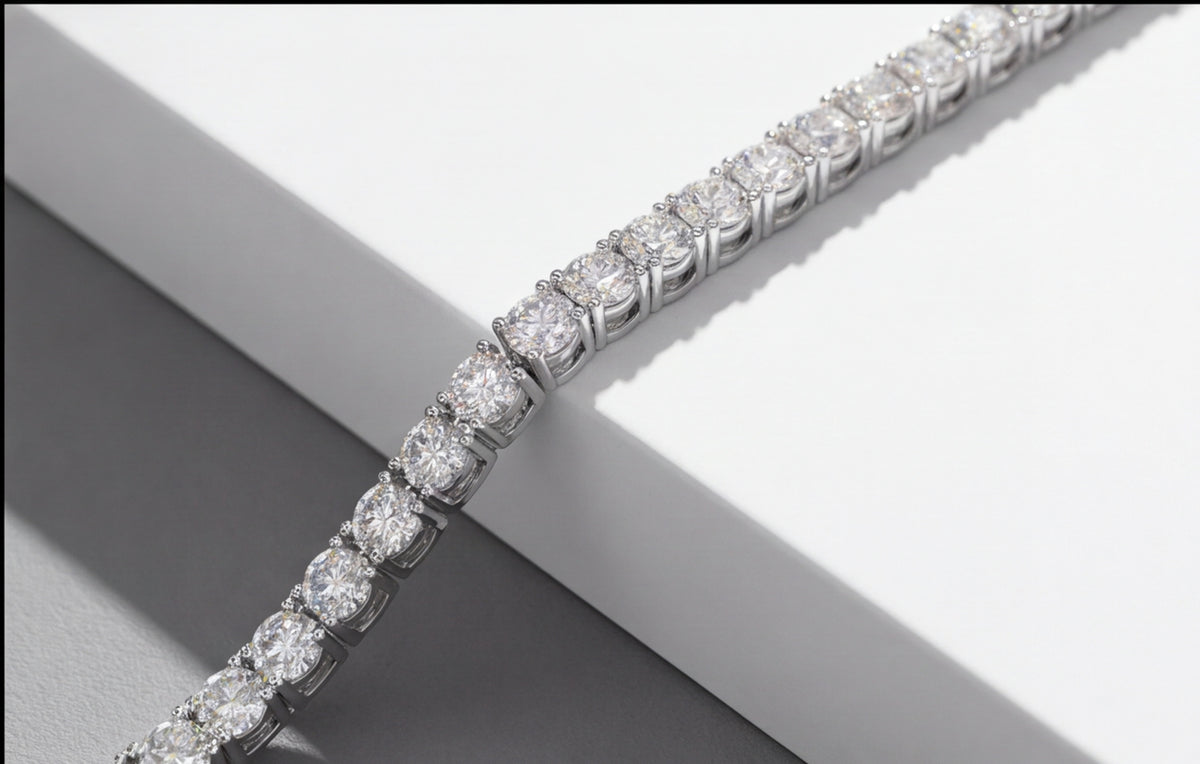 Sterling Silver VVS Moissanite Tennis Bracelet | Sparkling Line — styling look 6
