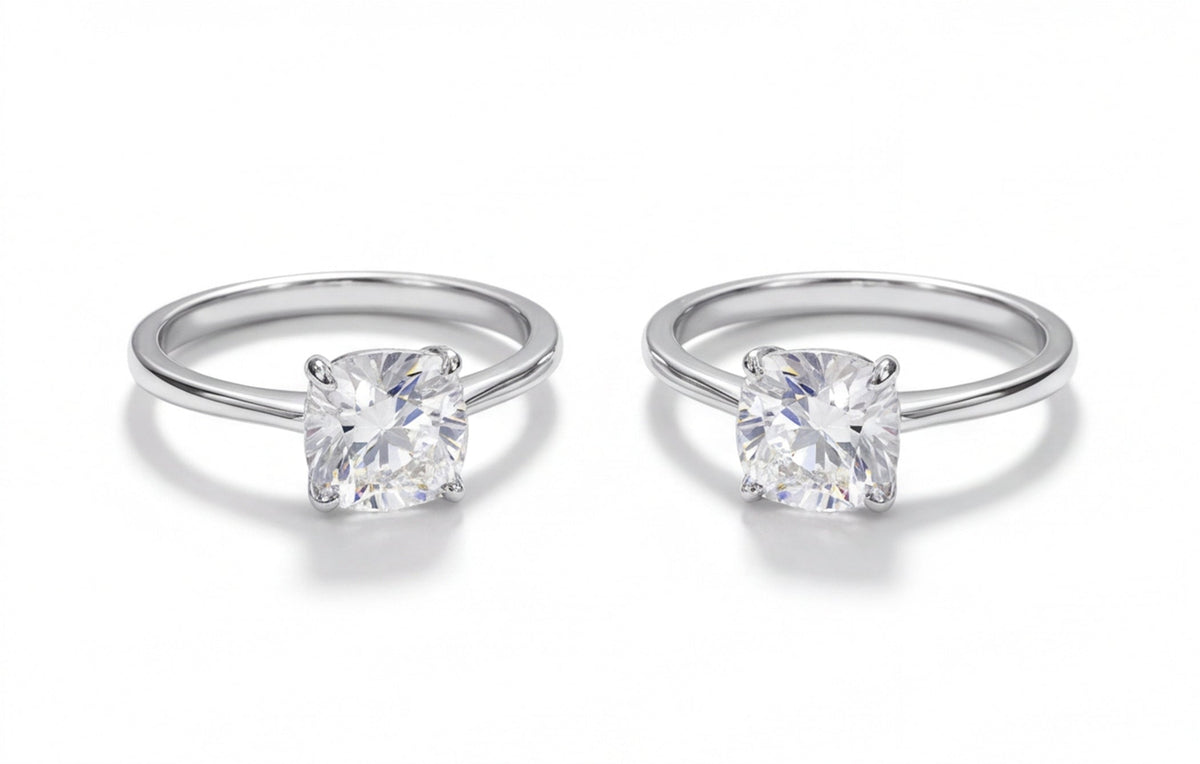 Sterling Silver VVS Moissanite Bypass Ring – Double Band — styling look 1