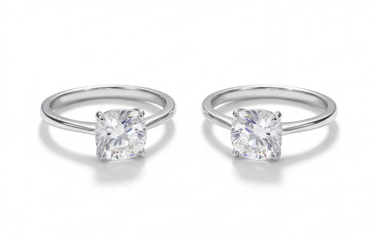 Sterling Silver VVS Moissanite Bypass Ring – Double Band — styling look 1