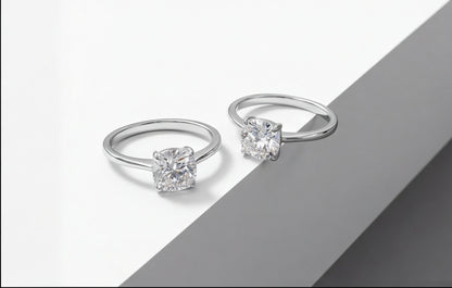 Sterling Silver VVS Moissanite Bypass Ring – Double Band — styling look 3